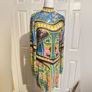 Multicolor Patterned Women's Dress